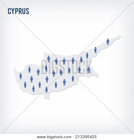 Vector People Map Of Cyprus . The Concept Of Population.