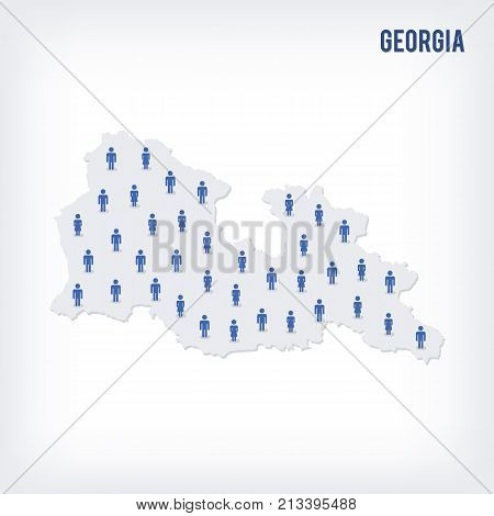 Vector People Map Of Georgia . The Concept Of Population.