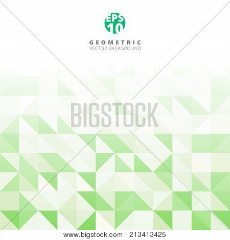 Abstract gray triangle and square in green and white color pattern Vector illustration copy space