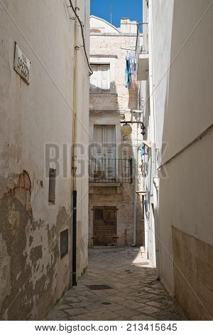 Characteristic alleyway of Putignano. Puglia. Southern Italy.