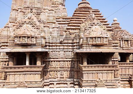Hindu And Jain Temples In Khajuraho. Madhya Pradesh, India.