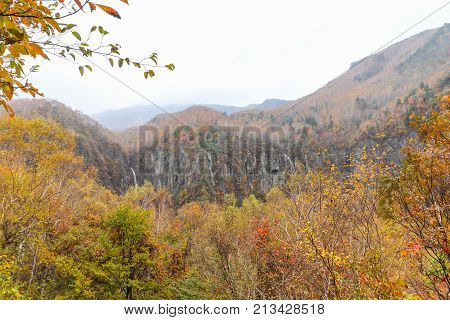 Fudodaki in autumn of Yonago Suzaka-shi Nagano PrefectureJapan.