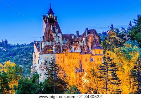 Brasov Transylvania. Romania. The medieval Castle of Bran known for the myth of Dracula.
