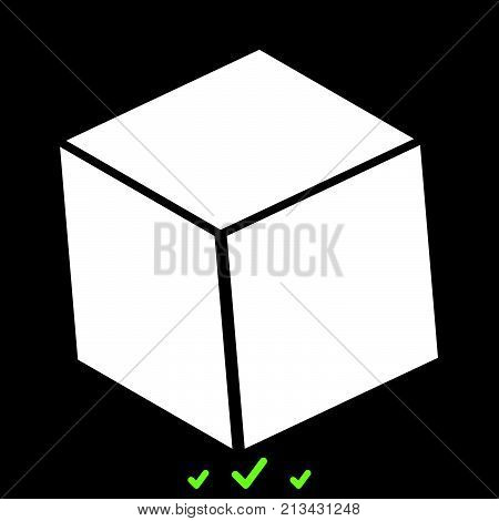 Cube It Is White Icon .
