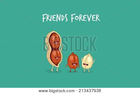 Vegan protein funny set of vector chatacters. Healsy food. vagalife