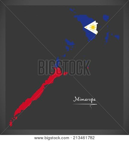 Mimaropa Map Of The Philippines With Philippine National Flag Illustration