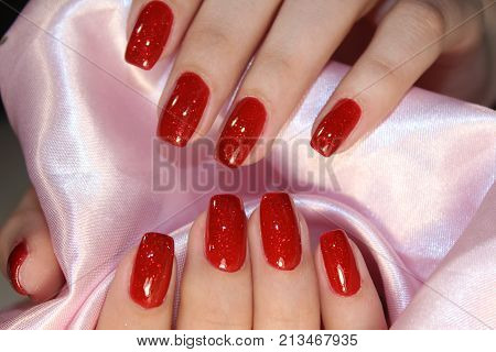 Bright Red Manicure Design