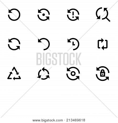 Synchronize Process - Black and White Icon Set