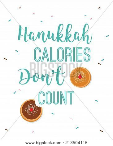 Hanukkah dougnut , Jewish holiday symbol. sweet traditional bake. vector illustration greeting card