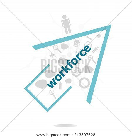 Text Workforce. Business Concept . Data Protection And Secure Elements Inforgaphic Set