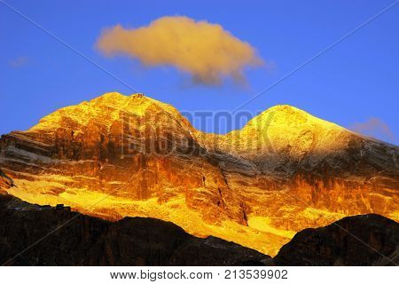 Alpine landscape in the Dolomites, Italy, Europe