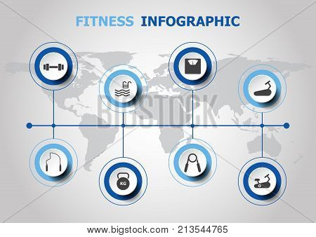 Infographic design with fitness icons, stock vector