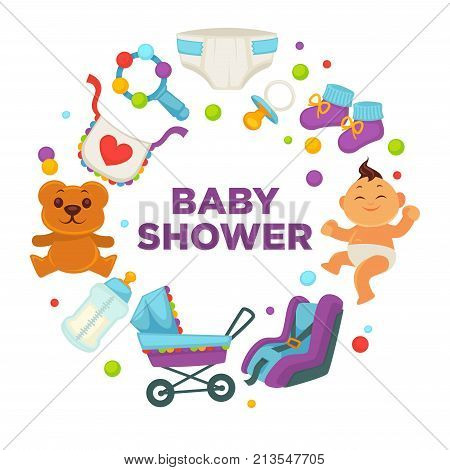 Baby Shower Greeting Vector Photo Free Trial Bigstock