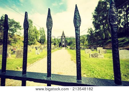 Hamre church island Osteroy Norway Hordaland county