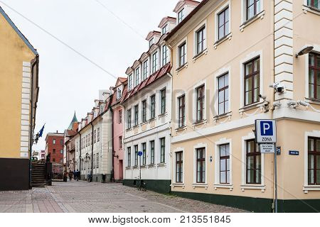 Pedestrian Jekaba Iela (street) In Old Riga Town
