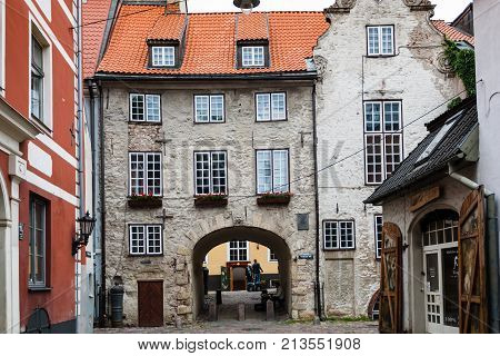 People Near Swedish Gate In Riga City