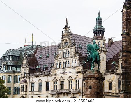 Bismarck Monument On Bremen Market Square