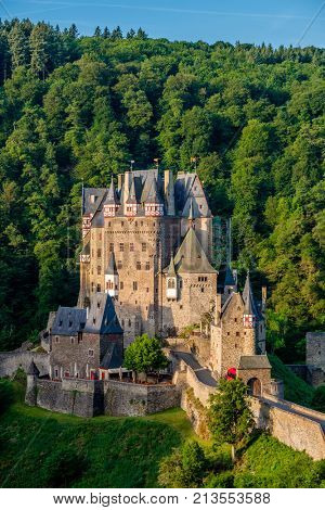 Burg Eltz castle in Rhineland-Palatinate state, Germany. Construction starte prior to 1157.