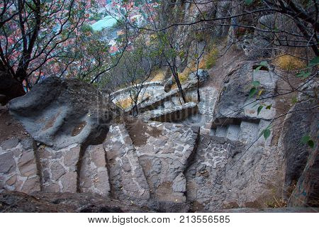 Old road to and from castle of Afyon