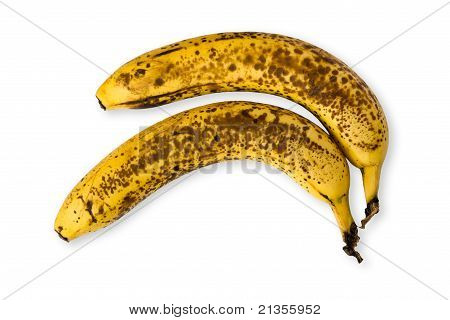 Detalje af to gamle plettet bananer