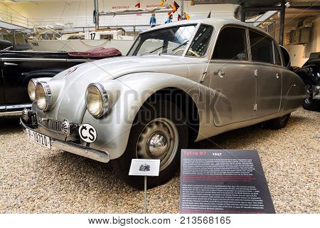Prague, Czech Republic - November 10: National Cultural Monument Car Tatra 87 Used By Hanzelka And Z