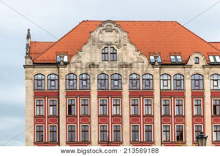 Facade Of Old Urban Palace In Wroclaw City
