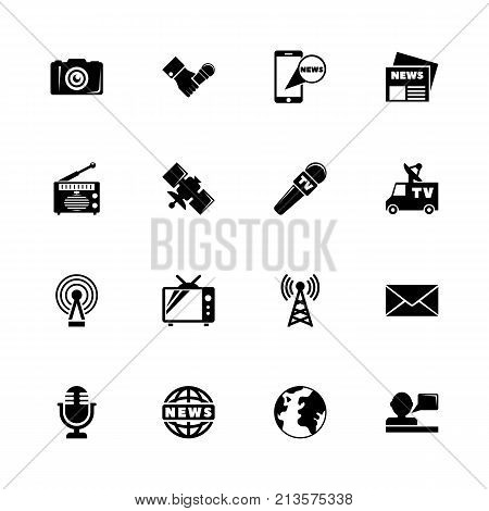 News - Expand to any size - Change to any colour. Flat Vector Icons - Black Illustration on White Background.