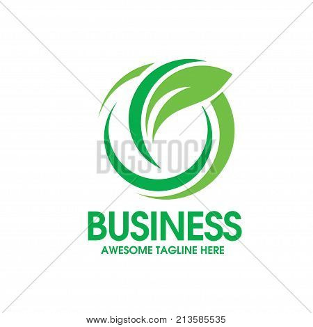 circle green leaf ecology nature element vector icon. leaf logo and abstract organic leaf logo.