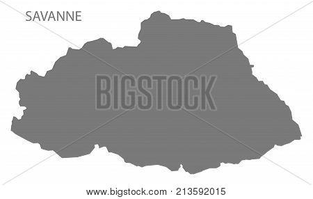 Savanne Map Of Mauritius Grey Illustration Silhouette Shape