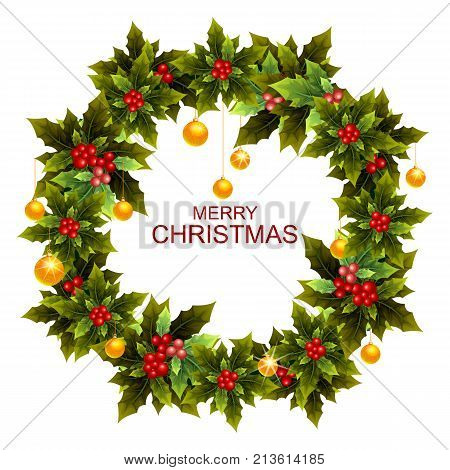 easy to edit vector illustration of beautiful decoration for Happy New Year and Merry Christmas greeting