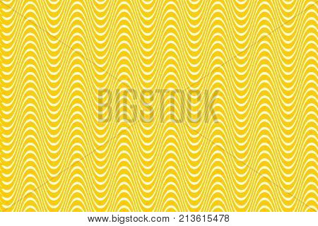 Abstract wavy pattern of yellow spaghetti noodles macaroni on white background. Vector illustration
