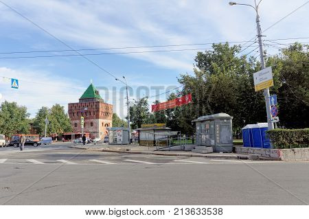 Nizhny Novgorod, Russia. - September 26.2017. Dmitrievskaya Tower Of The Nizhny Novgorod Kremlin On
