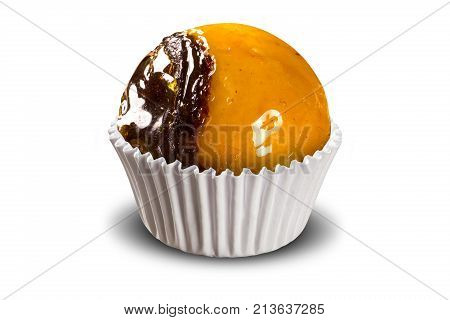 Traditional Brazilian Sweet Isolated On White Background. Olho De Sogra.