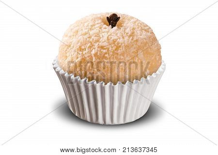 Traditional Brazilian Sweet Isolated On White Background. Beijinho