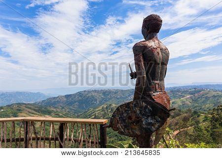 Zulu Statue Thousand Hills Landscape