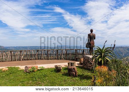 Zulu Statue Thousand Hills Landscape