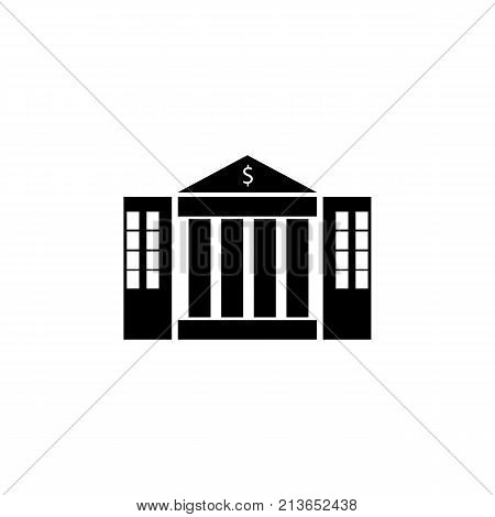 concept Bank building icon on white background
