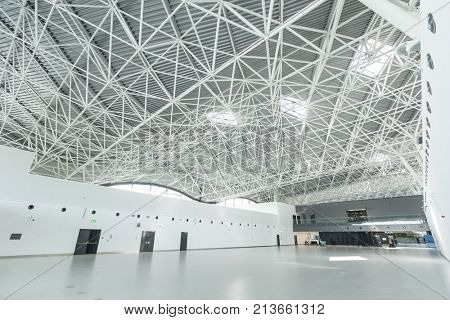 ZAGREB AIRPORT - 24 APRIL 2017: Interior view of the departure terminal.