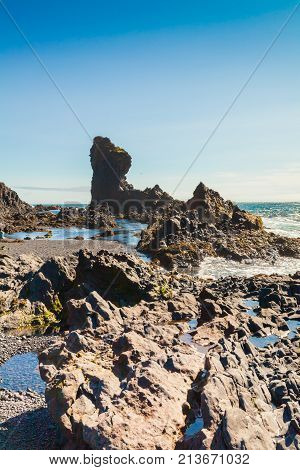 the jagged and rocky beach of Djupalonssandur iceland