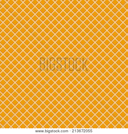 Wafer realistic seamless background. Texture waffles. Pattern dessert of sweet and delicious food. Vector illustration