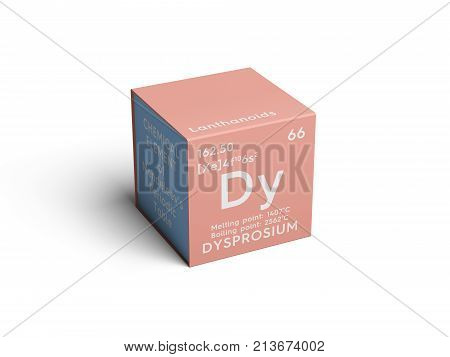 Dysprosium. Lanthanoids. Chemical Element Of Mendeleev's Periodic Table. 3D Illustration.