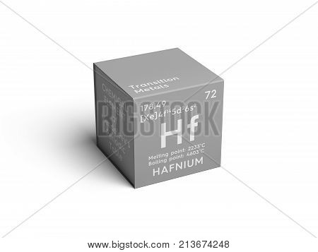 Hafnium. Transition Metals. Chemical Element Of Mendeleev's Periodic Table. 3D Illustration.
