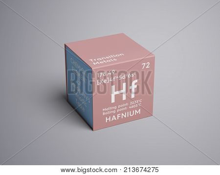 Hafnium. Transition Metals. Chemical Element Of Mendeleev's Periodic Table. 3D Illustration.
