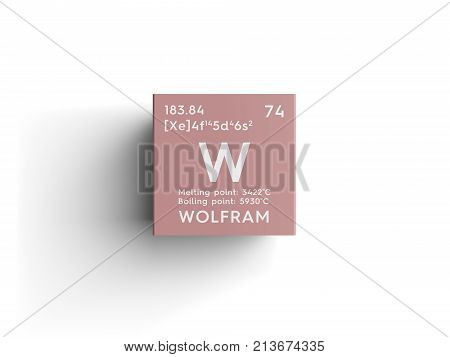 Wolfram. Transition Metals. Chemical Element Of Mendeleev's Periodic Table. 3D Illustration.