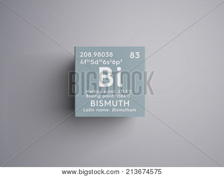 Bismuth. Bishmuthum. Post-transition Metals. Chemical Element Of Mendeleev's Periodic Table. 3D Illu
