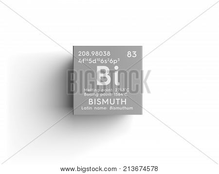 Bismuth. Bishmuthum. Post-transition Metals. Chemical Element Of Mendeleev's Periodic Table. 3D Illu