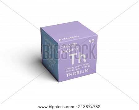 Thorium. Actinoids. Chemical Element Of Mendeleev's Periodic Table. 3D Illustration.