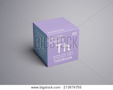 Thorium. Actinoids. Chemical Element Of Mendeleev's Periodic Table. 3D Illustration.