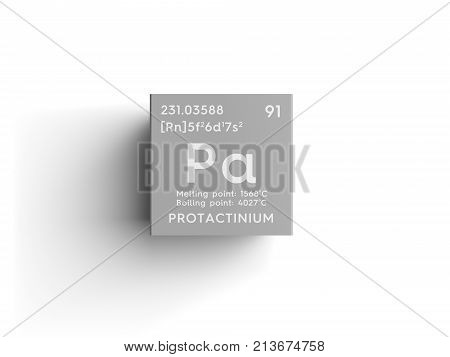Protactinium. Actinoids. Chemical Element Of Mendeleev's Periodic Table. 3D Illustration.