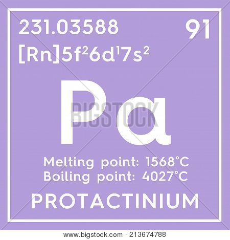 Protactinium. Actinoids. Chemical Element Of Mendeleev's Periodic Table. 3D Illustration.